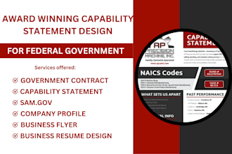 design an approved guarantee government capability statement, company profile