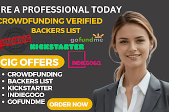 generate verified crowdfunding backers list for kickstarter indiegogo gofundme