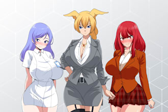 draw anime character for visual novel sprite