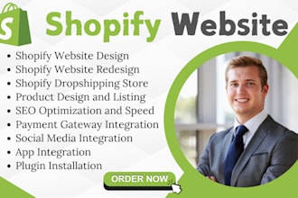 build and redesign a modern responsive shopify website design dropshipping store