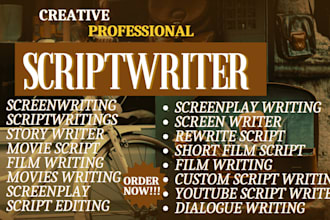 do scriptwriting, screenwriting, short film script writer youtube screenplay