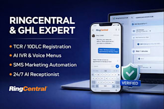 setup ringcentral sms ringcentral ivr tcr ghl ringcentral ai receptionist