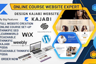 design kajabi website online course platform sales page online course setup