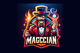 make unique magician mascot logo with creative concepts