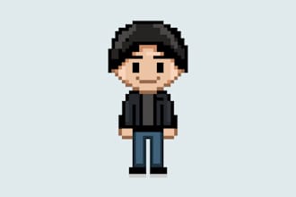 draw you in pixel art style avatar illustration