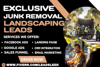 generate junk removal leads dumpster leads trash removal landscaping website