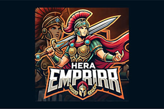 design unique hera emperor mascot logo within two days
