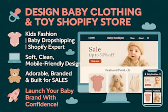 design baby clothing shopify store kids toy website baby dropshipping website