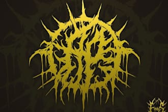 make a dark logo, brutal, death metal band and horror