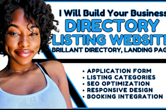 wordpress business directory listing website, brilliant directory, landing page