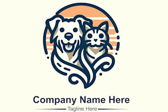 do a pet, abstract, redesign, line art logo for your company