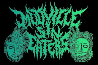 make black, slam, death metal logo for your band or brand
