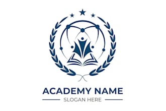 design minimalist author, academy logo for your brand