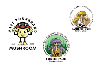 make cartoon skull mushroom logo for your