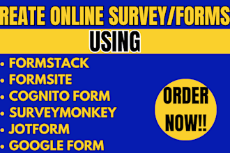 create online survey, online form using formstack, formsite or cognito form