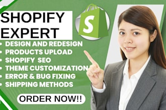 build shopify dropshipping store, redesign shopify  store,shopify store redesign