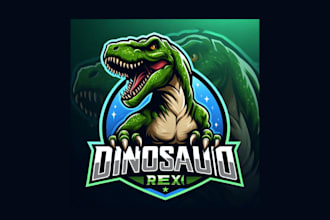 create awesome dinosaur rex mascot logo for your company