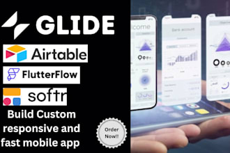 build mobile app flutterflow airtable softr glide database