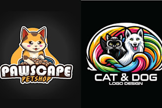 create high quality dog pet grooming logo