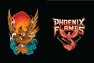 design colorful falcon phoenix logo for your business