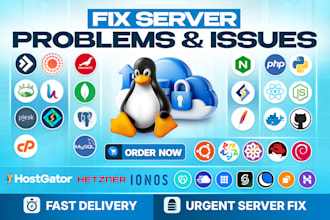 setup or fix linux whm, cpanel, plesk, cwp, cyberpanel servers or vps issues