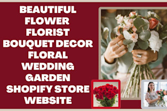 design flower florist bouquet decor floral wedding garden shopify store website