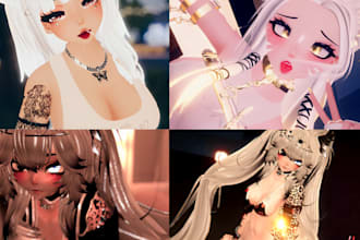 custom vrchat avatar, vrc character, furry vr chat outfits, avi, 3d blockout avi