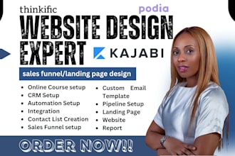 design kajabi landing page, kajabi website kajabi sales funnel, podia, thinkific