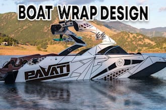 create high level boat wrap design,yacht wrap design in 24 hours