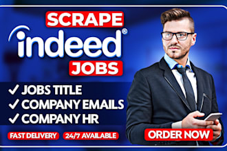 scrape indeed jobs posting, company data and email leads