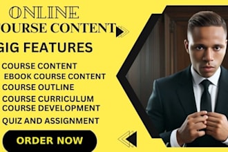 write online course content or curriculum on any subject