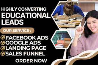 generate high converting education leads education website online course leads