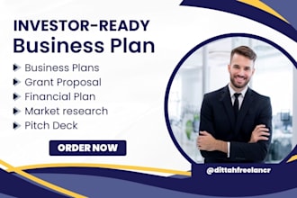 write an investor ready business plan with financial plan