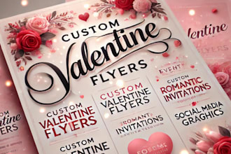 design unique valentine day card flyer logo and write a heartfelt love letter