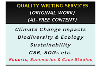 do climate change, sustainability, biodiversity, and conservation reports