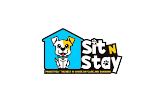 make animated dog boarding business logo