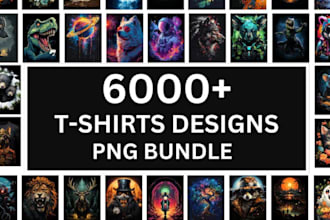 give you 6000 plus tshirt designs png bundle