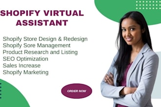 shopify virtual assistant sales marketing expert store manager