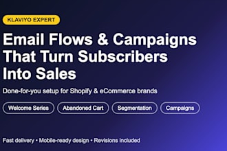 set up klaviyo email flows, abandoned cart and welcome series