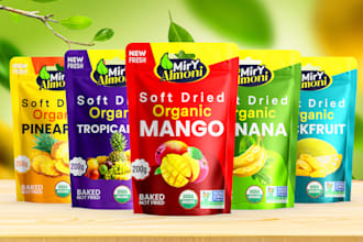 do product label design, pouch label and product packaging design