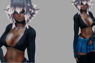 create and design anime avatar  for vrchat and vtuber avatar  vrc avatar