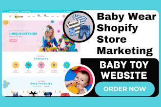do baby wear store design baby toy shopify marketing via facebook ads tiktok ads