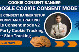 setup cookie consent v2, google consent mode v2,ga4 ,cookie consent banner setup