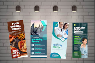 design stand banner, roll up banner, wall banner and street banner