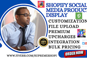 setup shopify social media product display outfy avantify dakaas onollo tranh