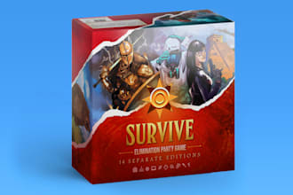 design a professional card box, game board, play mat