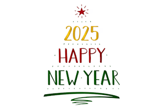 make wordmark happy new year 2025 logo