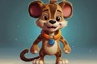 custom cartoon character illustration, and cartoon