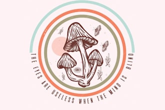make organic natural mushroom logo