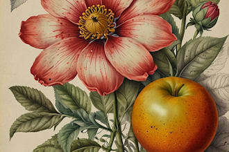 draw botanical illustrations of flowers, plants and fruits
